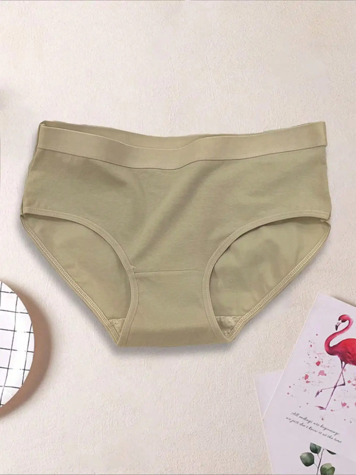 Mid Rise Cotton Panties Seamless Women Breathable Soft Full Coverage 8 Pcs