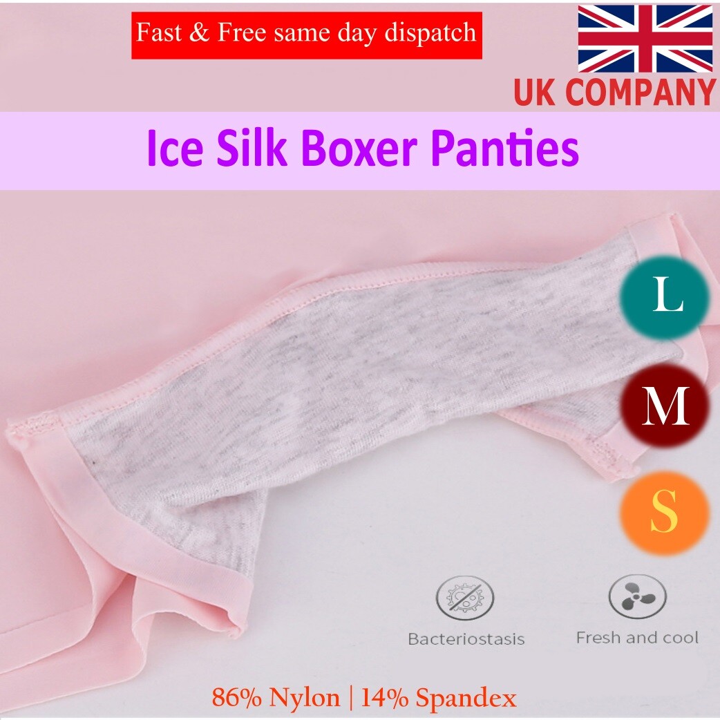 Ladies Boxer Shorts Ice Silk Boxer Pants Seamless High Waist Briefs 2/3/6 Packs