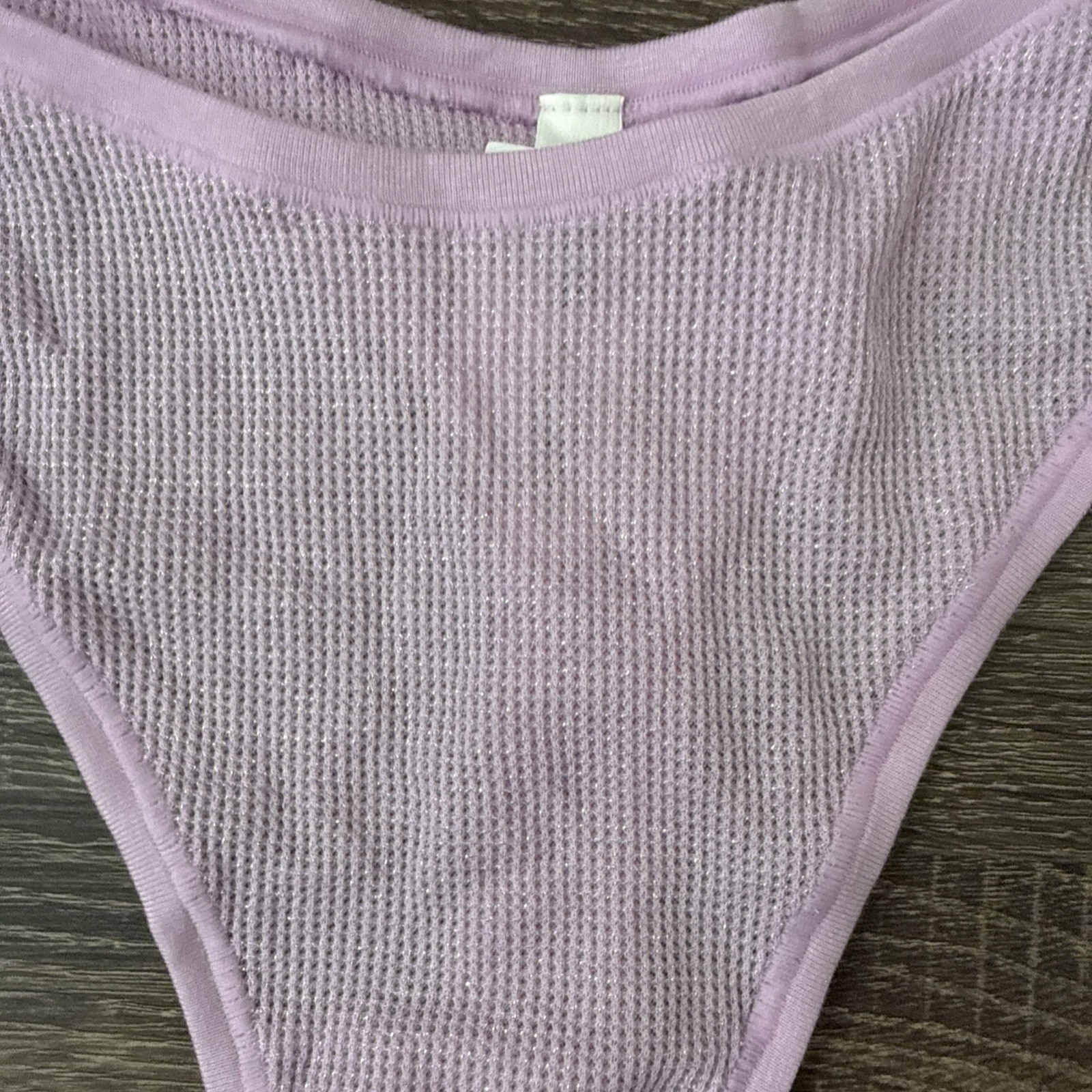 Pink By Victoria’s Secret, Large Lavender Sparkle, Stretch, Thong Panties