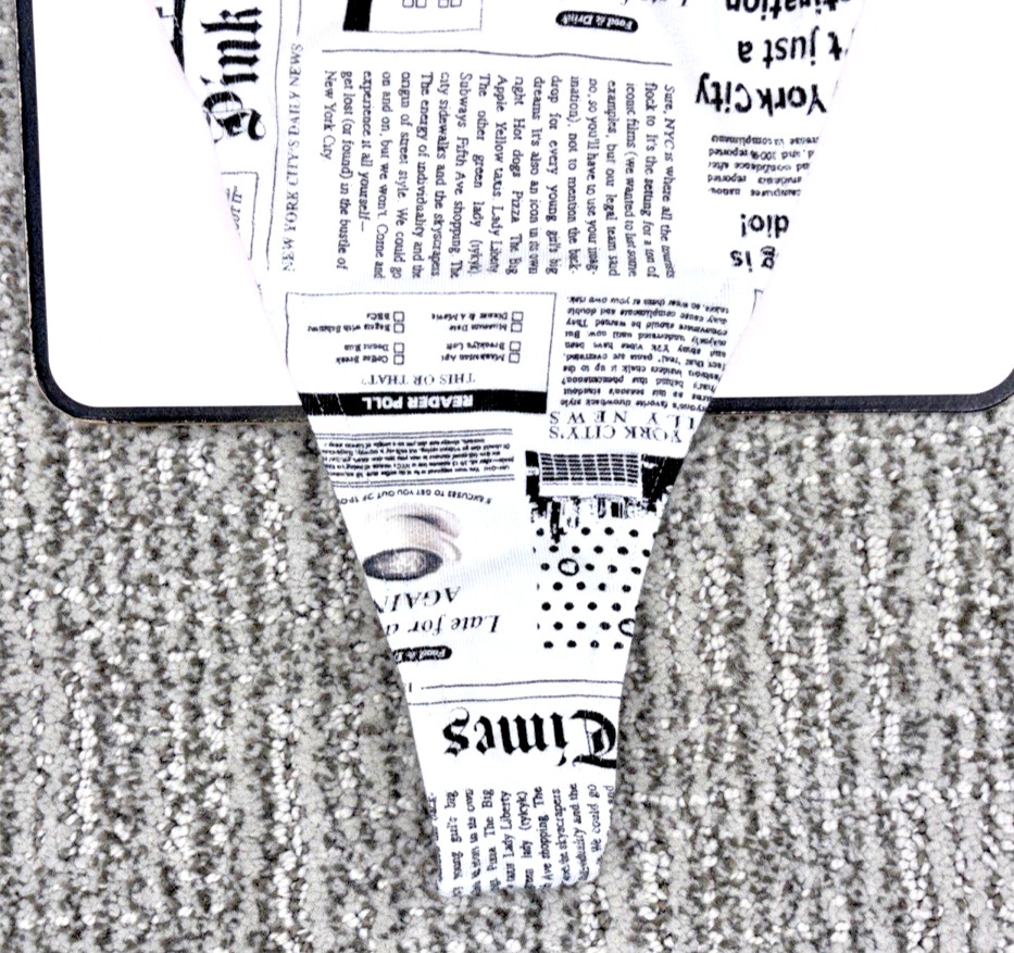 Victoria’s Secret PINK NWT Medium White Newspaper Micro Thong Panty Spellout