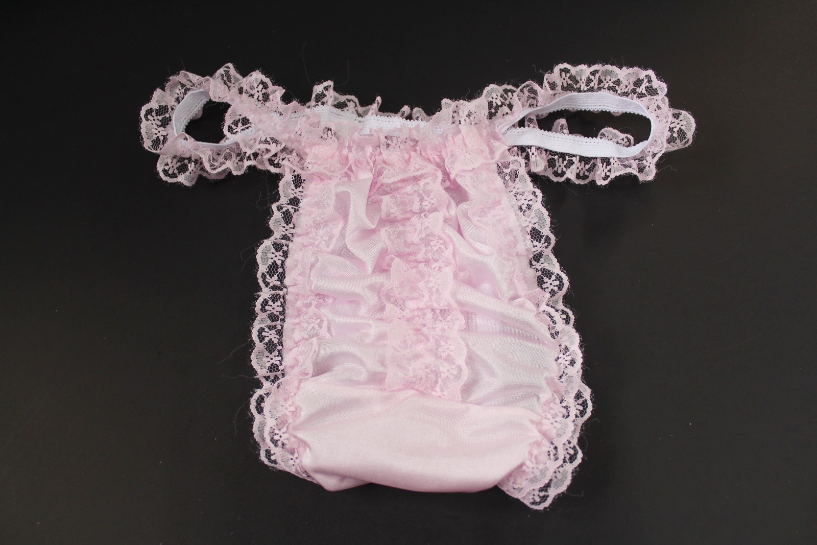 #A373 Vtg Style 2XL/ElasticW.24-44″ 5PCS Nylon Thong Bikini Panties Underwear