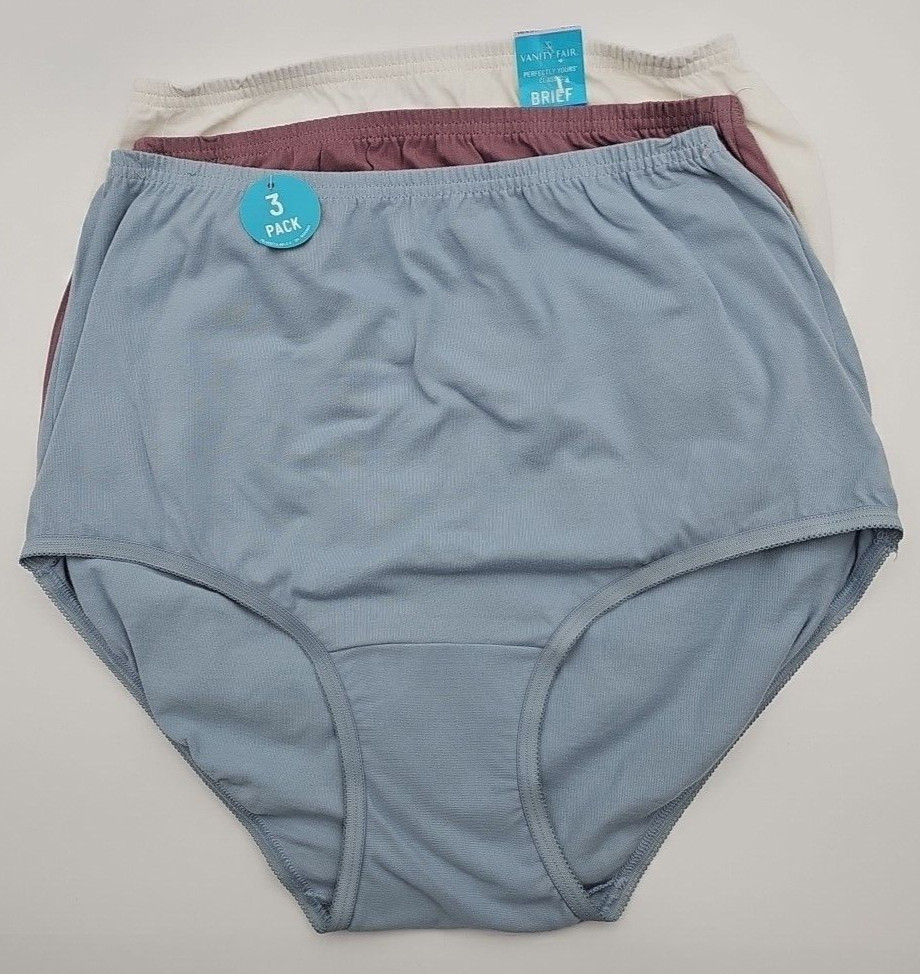 3PK Vanity Fair COTTON BRIEFS Size 6 M Perfectly Yours Women’s 15320 NWT