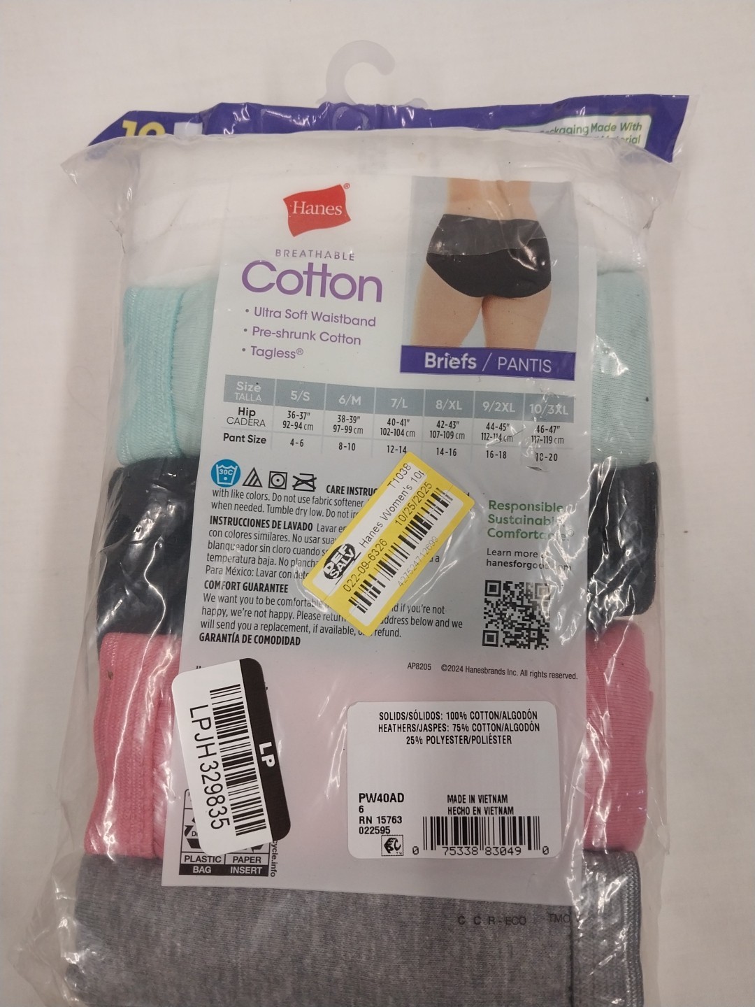 Hanes Active Ankle Socks/ 10 Pack Breathable Cotton Briefs New In Pack