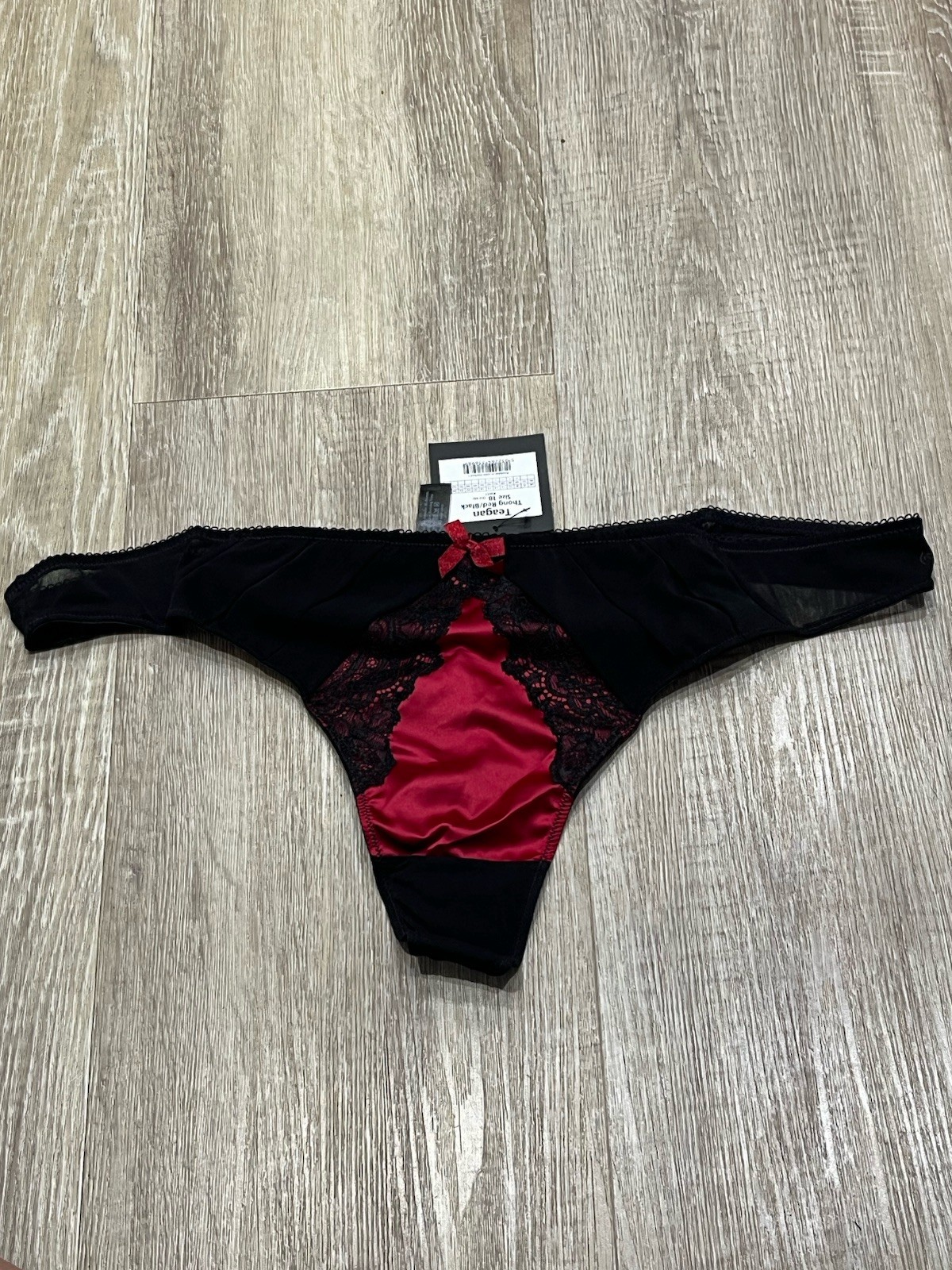 Ann Summers Teagan Triple Boost Burgundy Red & Black Thong Size 18 FREE POST