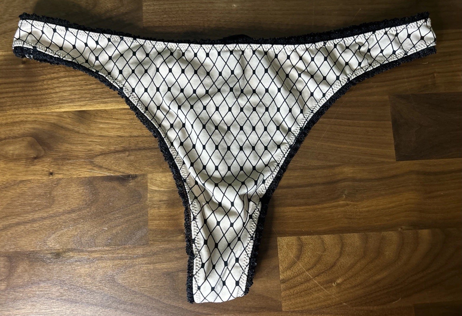 Vtg VICTORIA SECRET SEXY LITTLE THINGS BIKINI PANTIES L Lace Up Back Second Skin