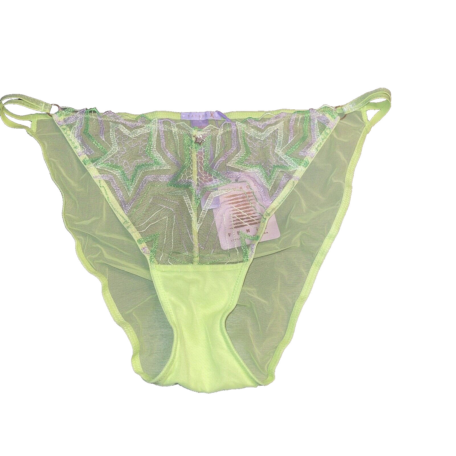 NWT Savage Fenty String Bikini Panty Green Mesh 1X Sissy Whimsical Stars Fairy
