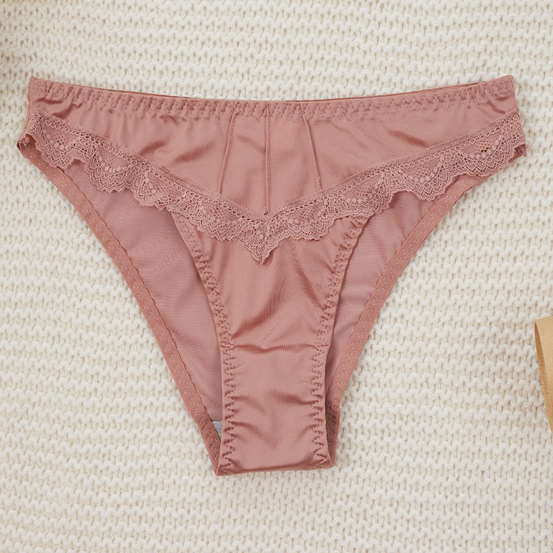 3 Pack Low Rise Seamless Bikini Panties – Lace Trim Cotton Gusset Sexy Underwear
