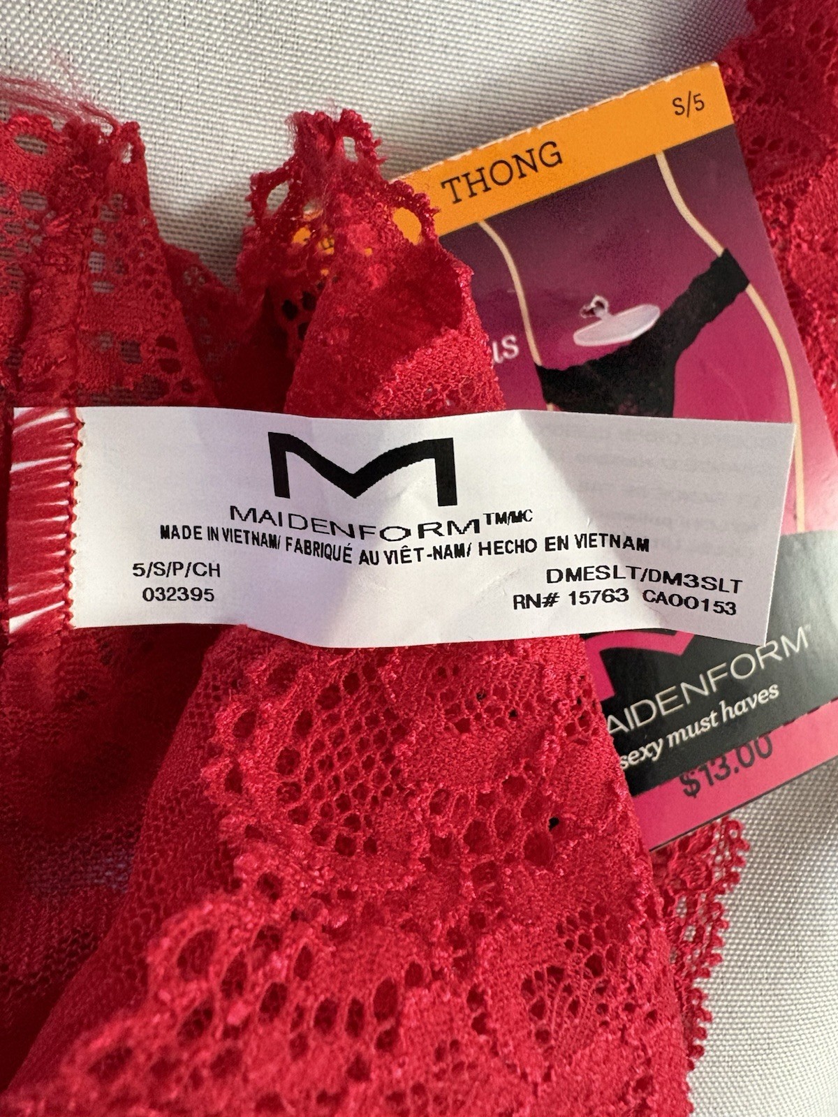 NEW Maidenform Luxurious Lace Thong Women’s Small DMESLT 2 Pair Maidenform Thong