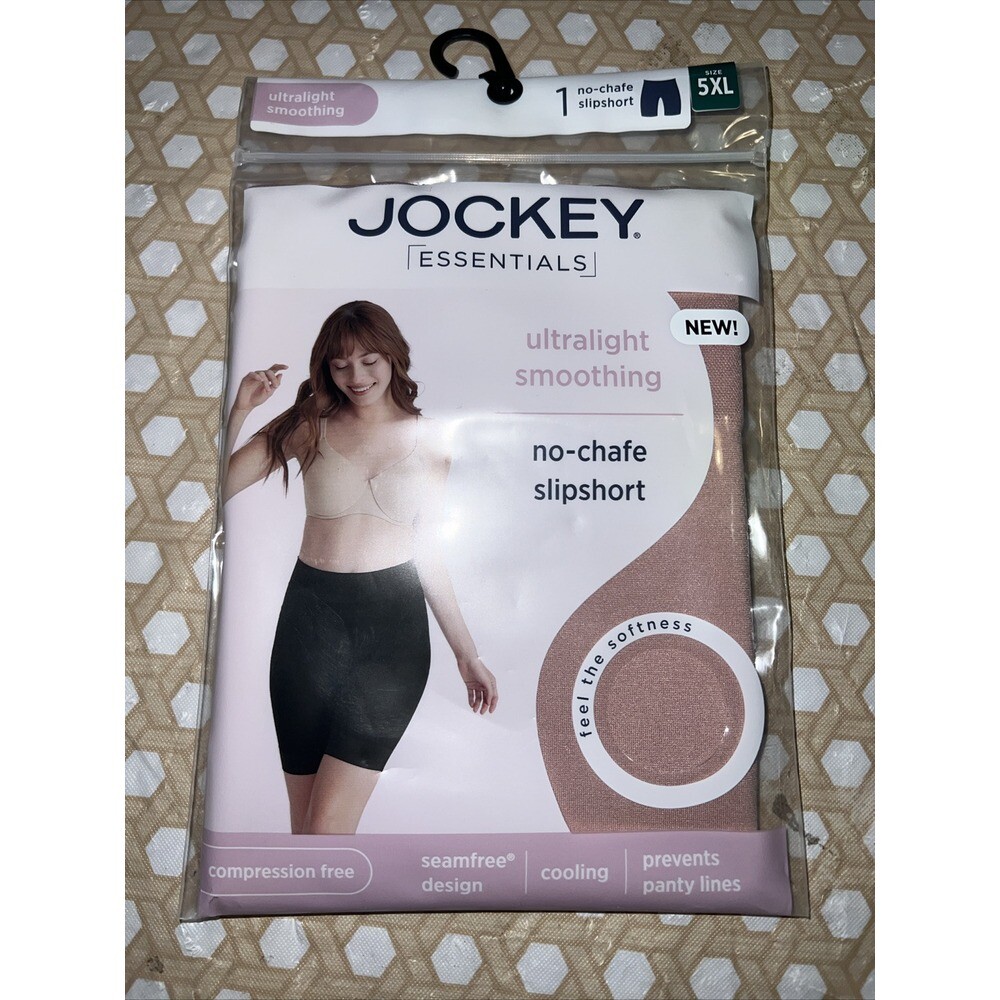 Jockey Essentials Seamfree Smoothing No-Chafe Slipshort Light Size 5XL Womens