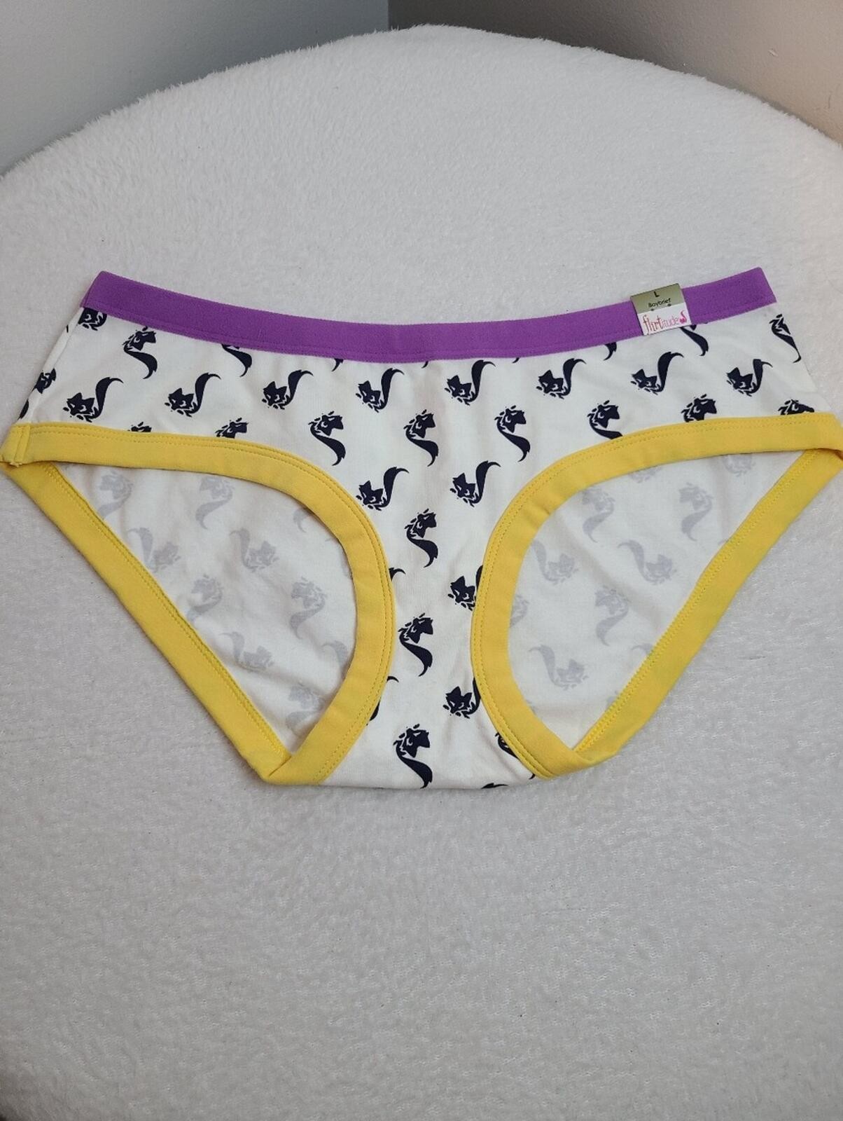 Vintage Y2K Flirtitude Graphic Cotton Colorblock Hipster Panty Size Lg