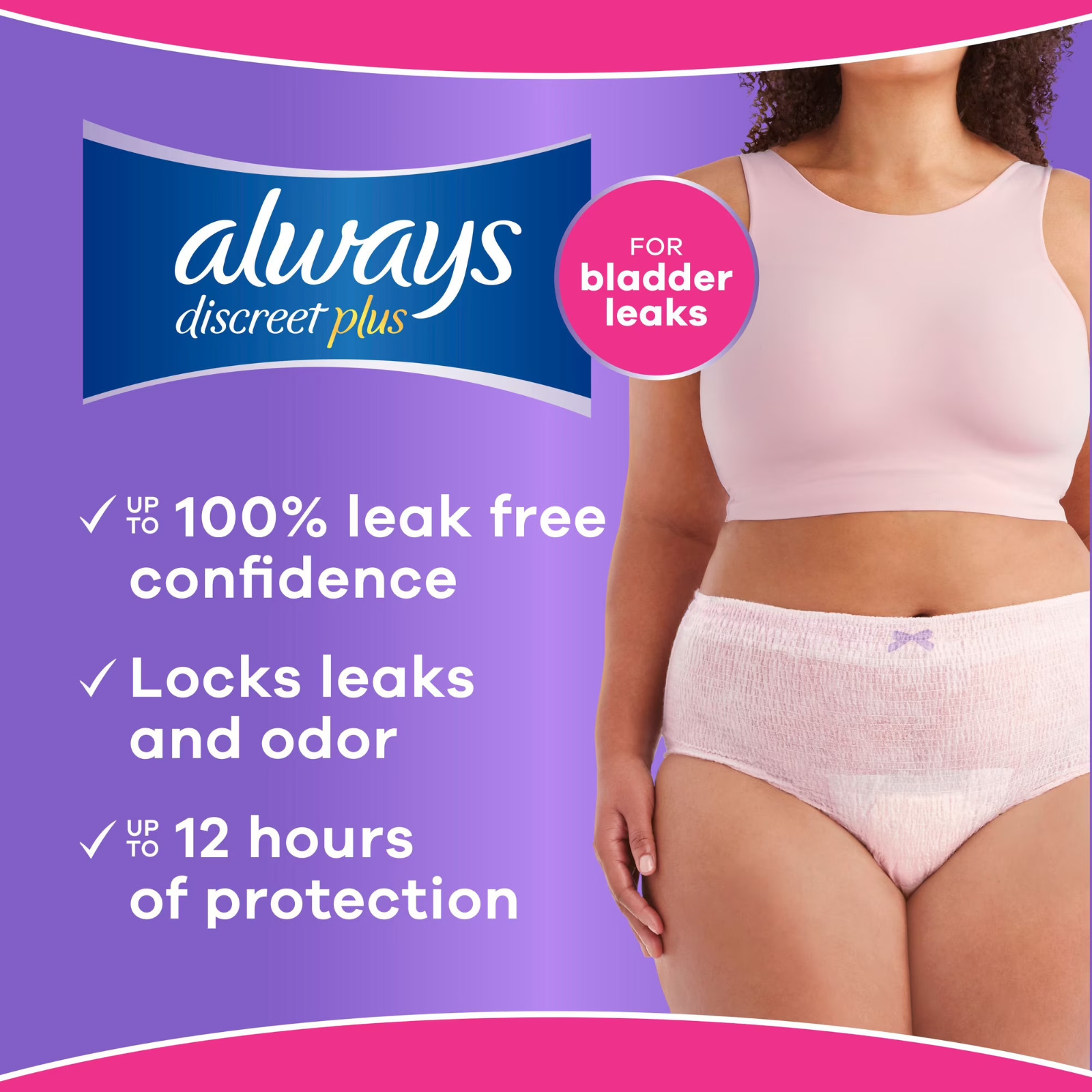 Always Discreet Essentials Underwear for Women, Maximum, Chose Sizes: S,L,XL