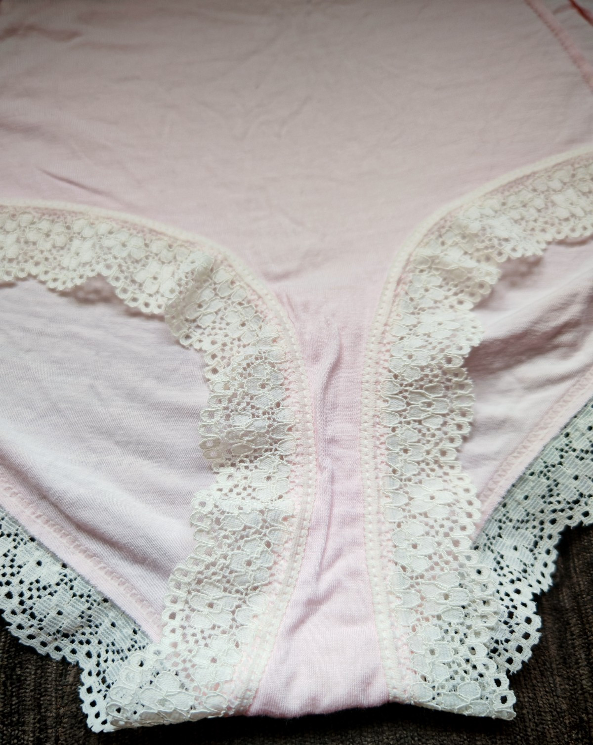 F&F Baby Pink & Ivory Lace Soft Feeling Viscose Knickers Size 14