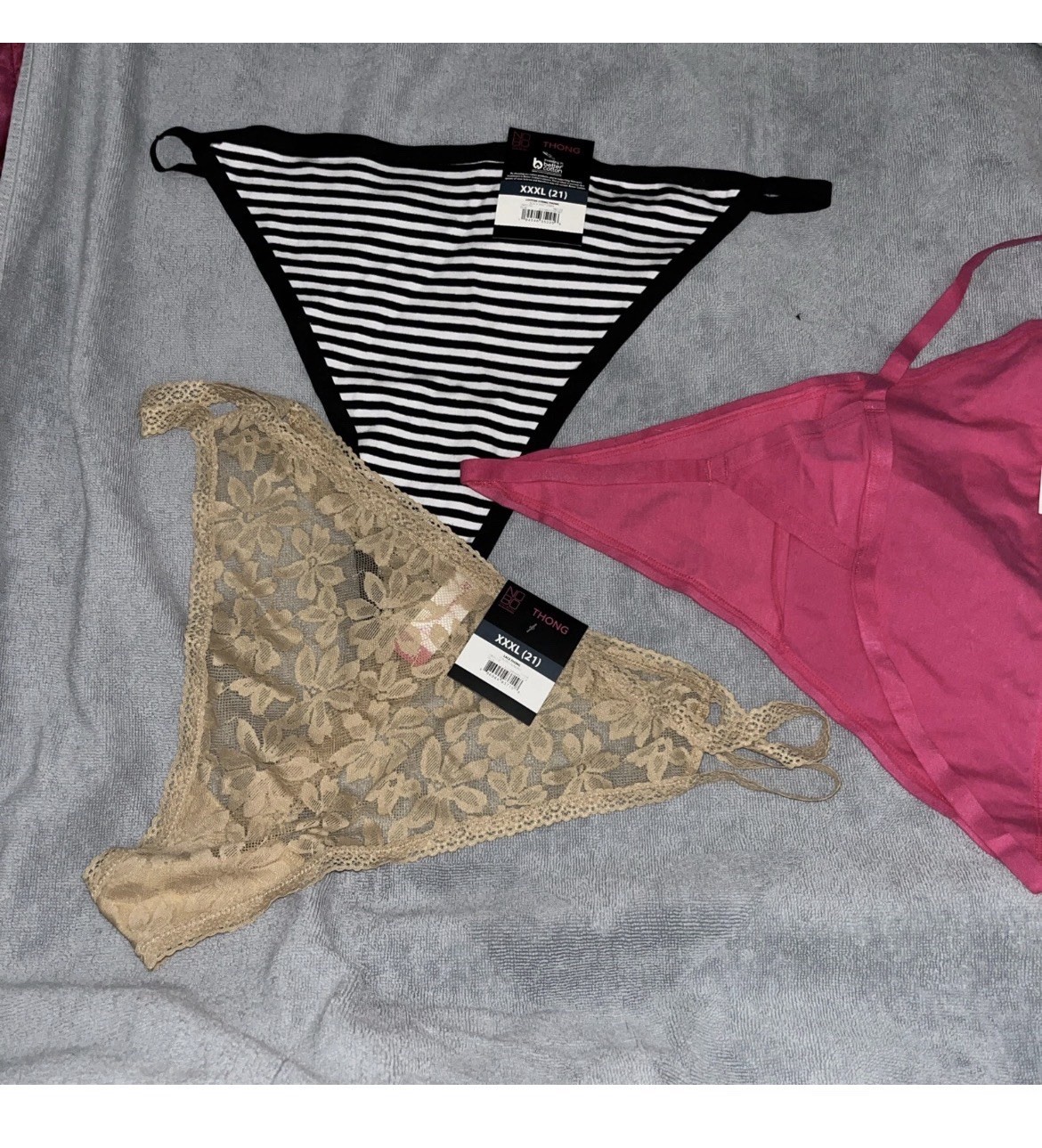 3 Pairs No Boundaries Thongs Panties Size XXX (21) Brand New W Tags