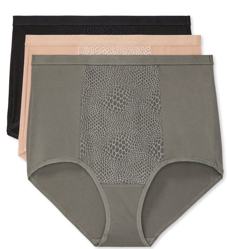 WARNER’S BLISSFUL BENEFITS 3 Pack TUMMY SMOOTHING WOMENS BRIEFS NWT