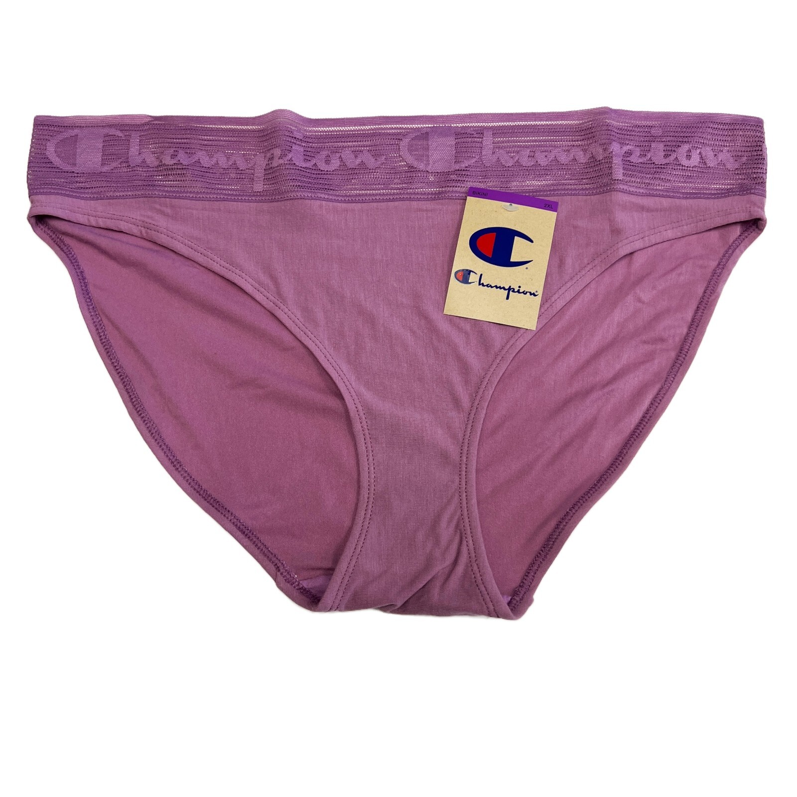 2 CHAMPION Women’s Wide Lace Logo Waistband Bikini Panty 2XL NEW 2 PACK