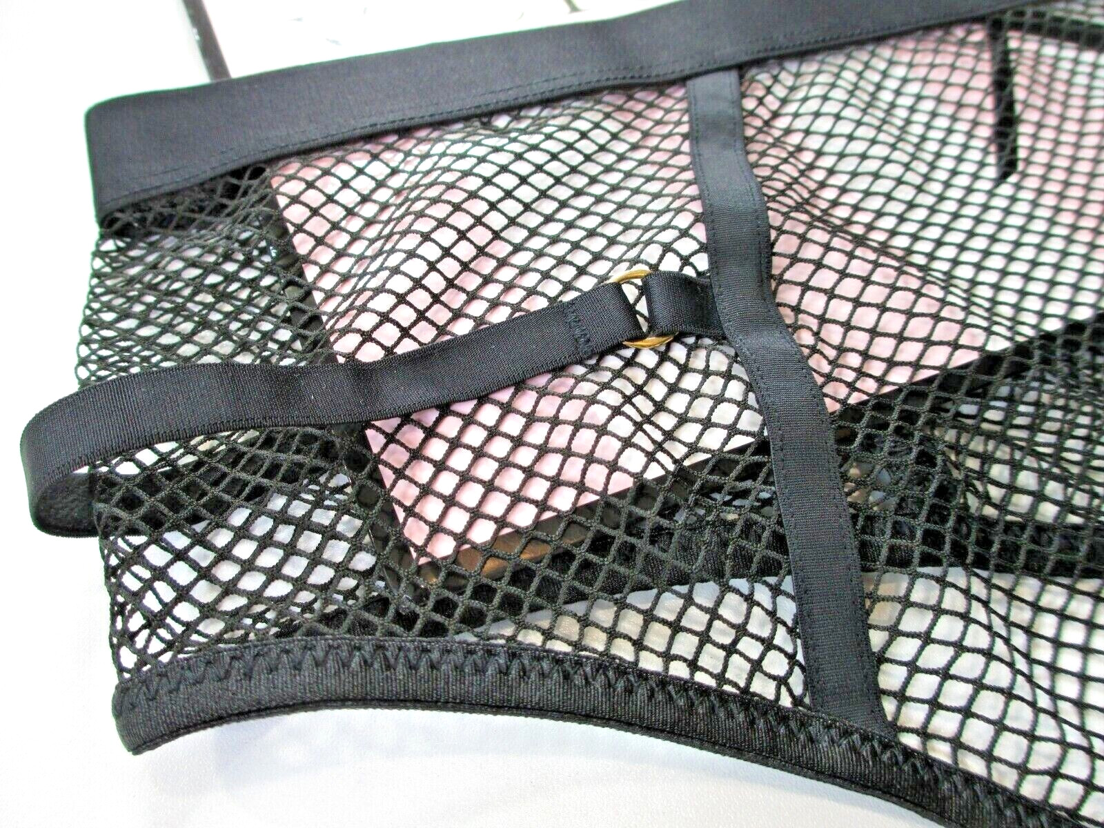 VICTORIA’S SECRET VERY SEXY High Waist Thong Panty S M Black Fishnet Lace NWT VS