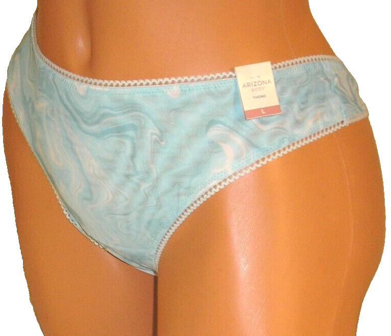 Panties Lingerie Arizona Body Blue Swirl Thong Large Adult Gift