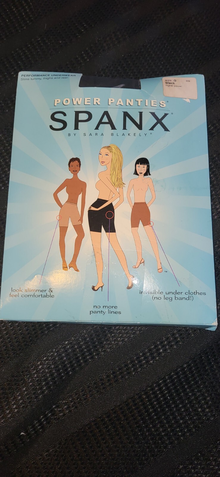 Ladies Power Panties Spanx By Sara Blakely Black Size G Performance underwear