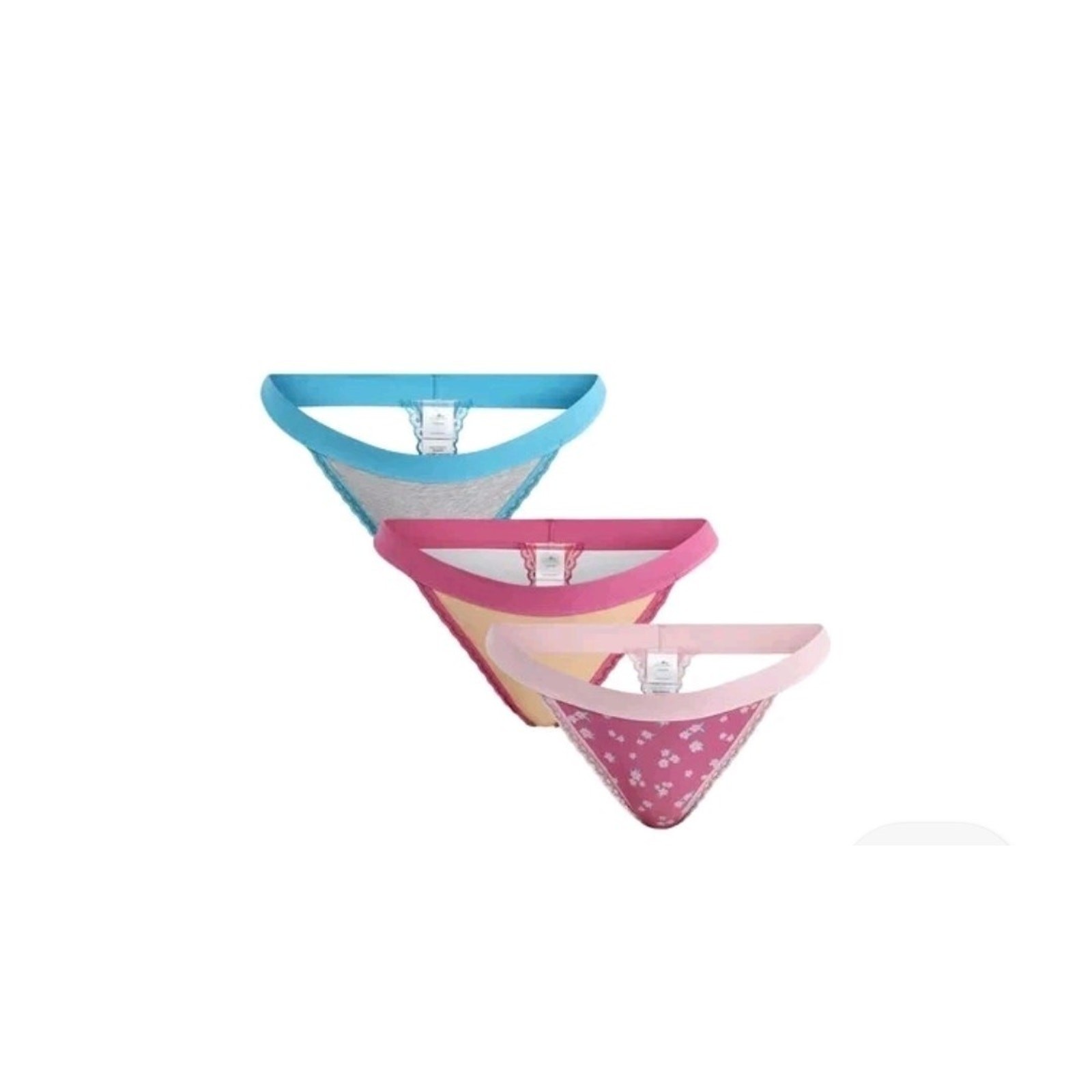 CELEBRATE! SUMMER STRING THONG Size XL-16/18 3-Pack COTTON Panties