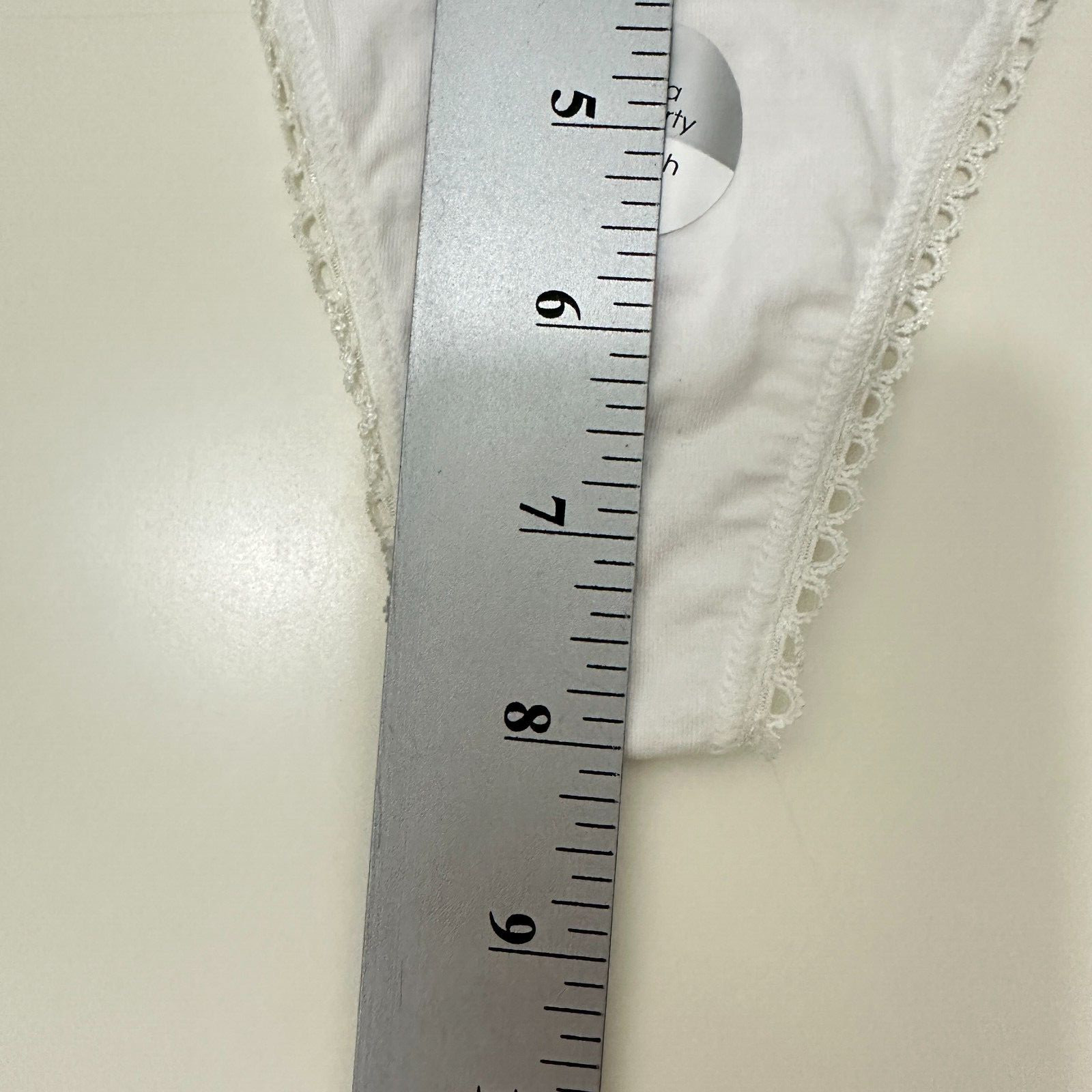 Barely There Flirtatious Thong Panty Lace Hi Cut White Size XL 8 NWT