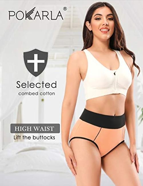 Womens Cotton Underwear High Waist Full Coverage X-Large Multicolored-01-5pack