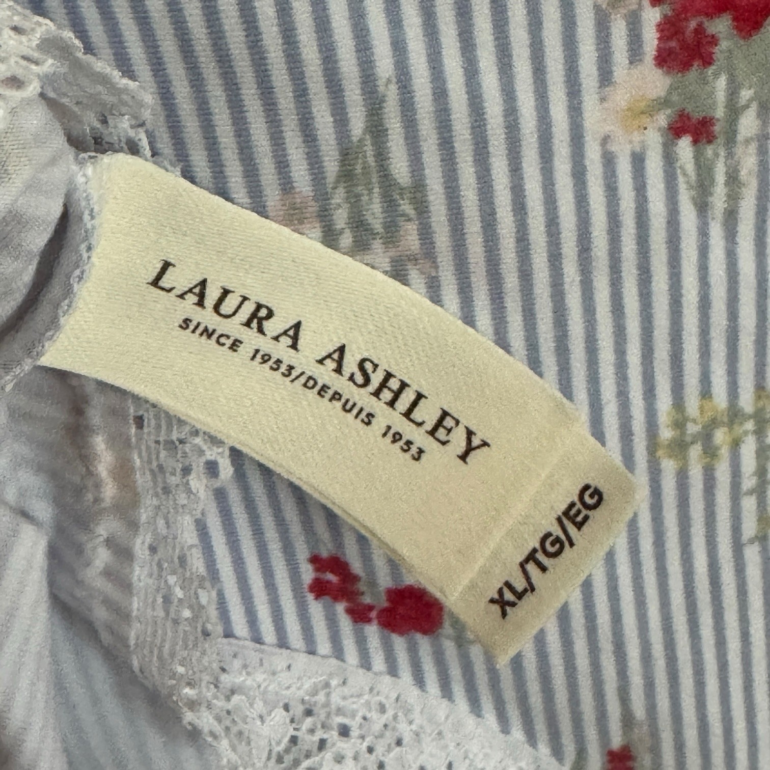 Laura Ashley Soft Scalloped Lace Stretchy Hiphugger Panty XL Blue Floral 5pc