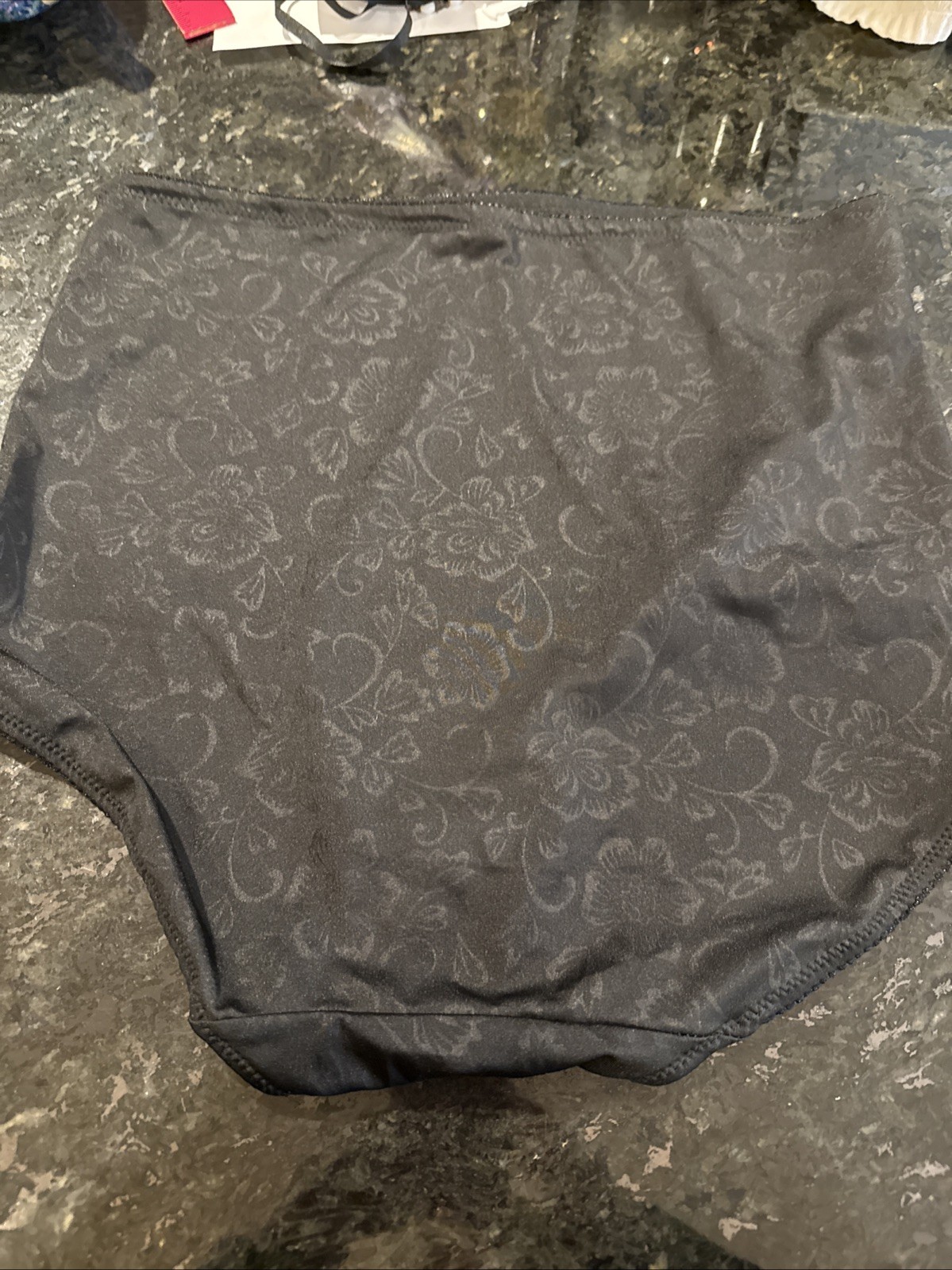 Vtg BARBARA B2BODY Second Skin Satin Floral Granny Panties Black SISSY 3xl