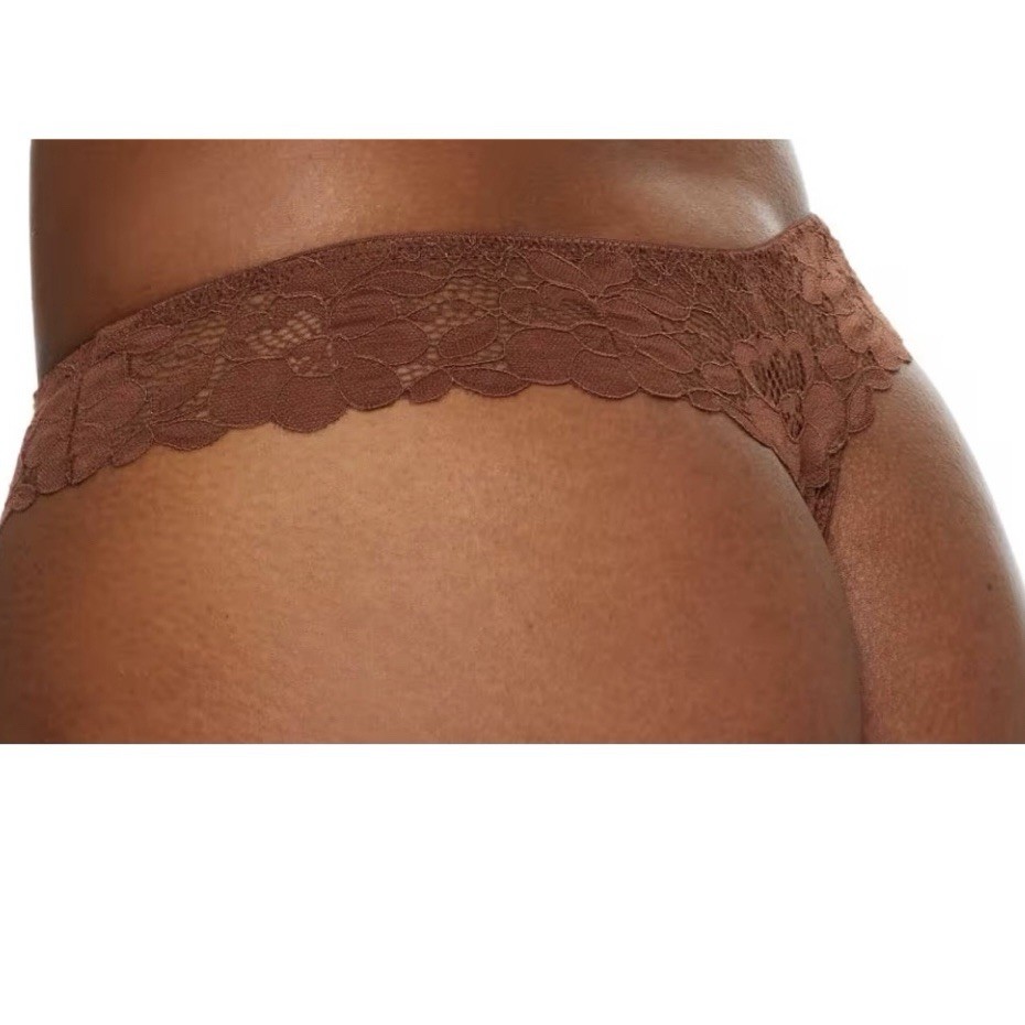NWT Bare Necessities The Essential Lace Thong Panty Underwear Coco Medium 6-8