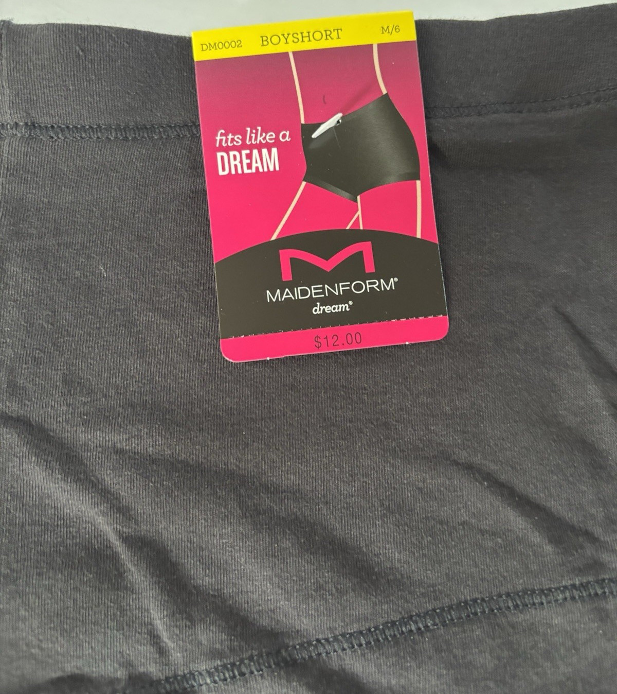 MAIDENFORM DREAM BOYSHORT PANTIES DM0002 BLACK WOMEN M/6 **NEW**