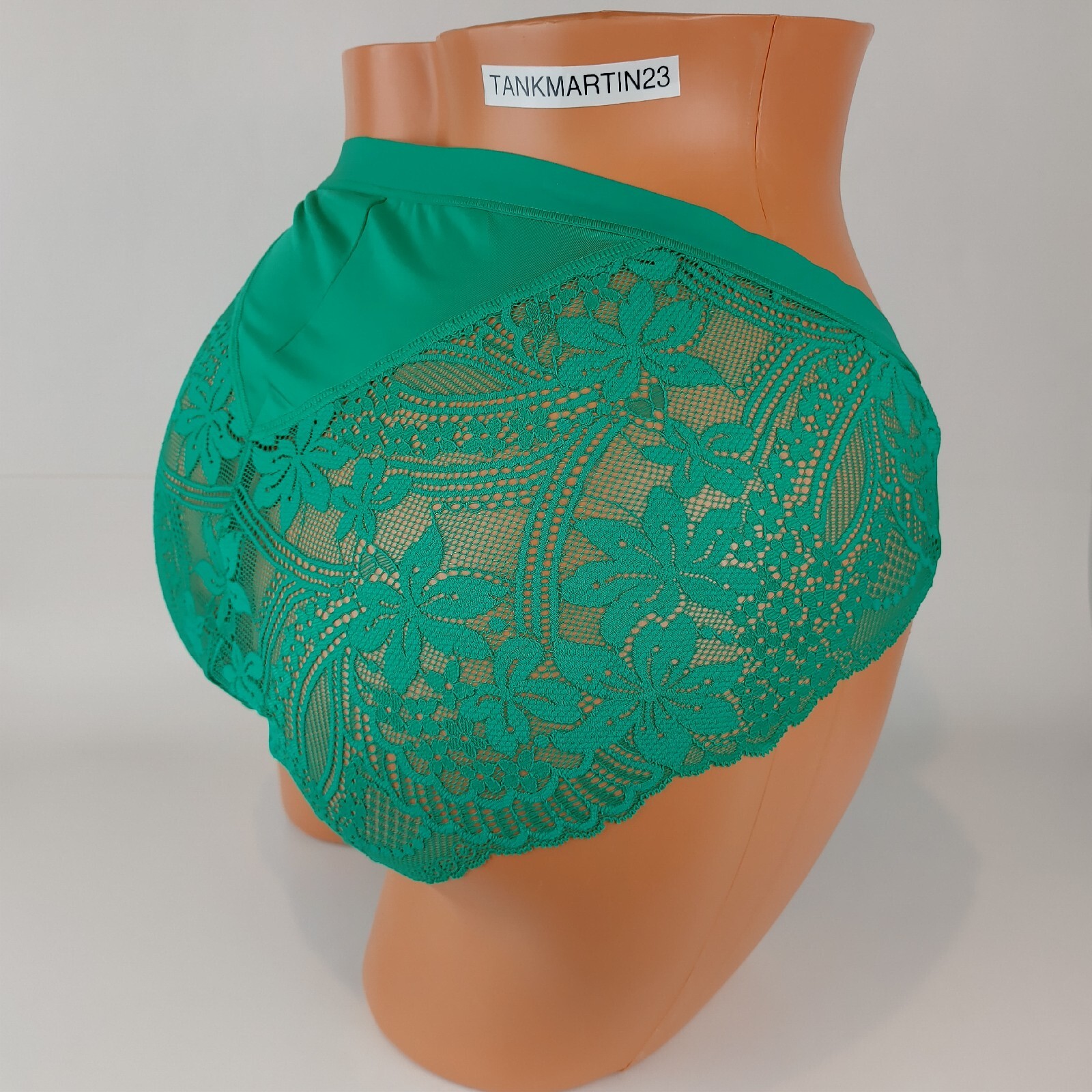 LANE BRYANT CACIQUE NO SHOW HIPSTER 14/16 PANTY PLUS GREEN W/ GREEN LACE SOLID