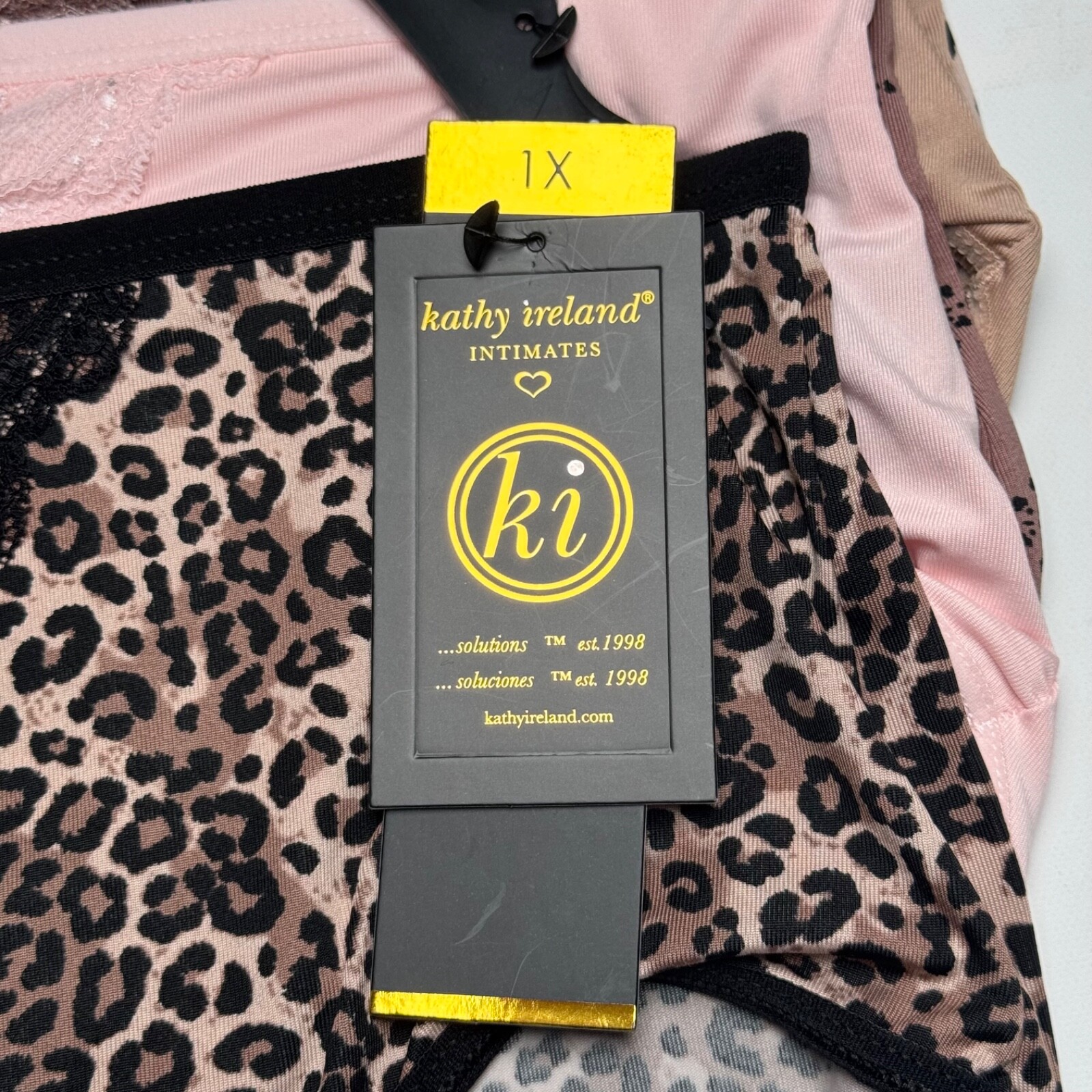 Kathy Ireland Intimates Womens Plus Size 1X 5 Pack Satiny Everyday Panty Lace