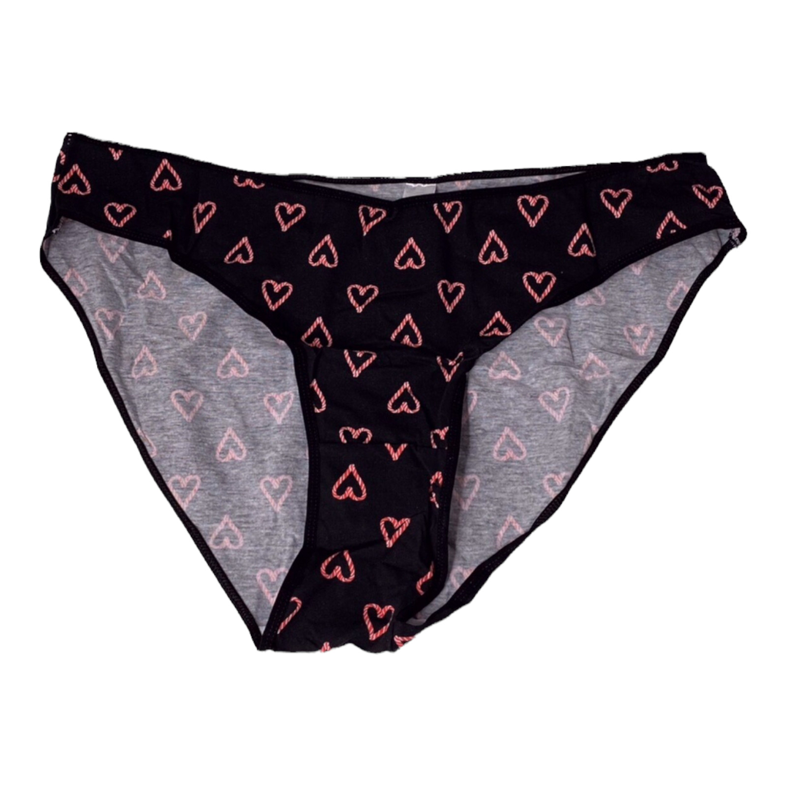 Knotty Knickers Set 5 Panties Large Blue Pink Black Hearts Tan Mixed (2215)