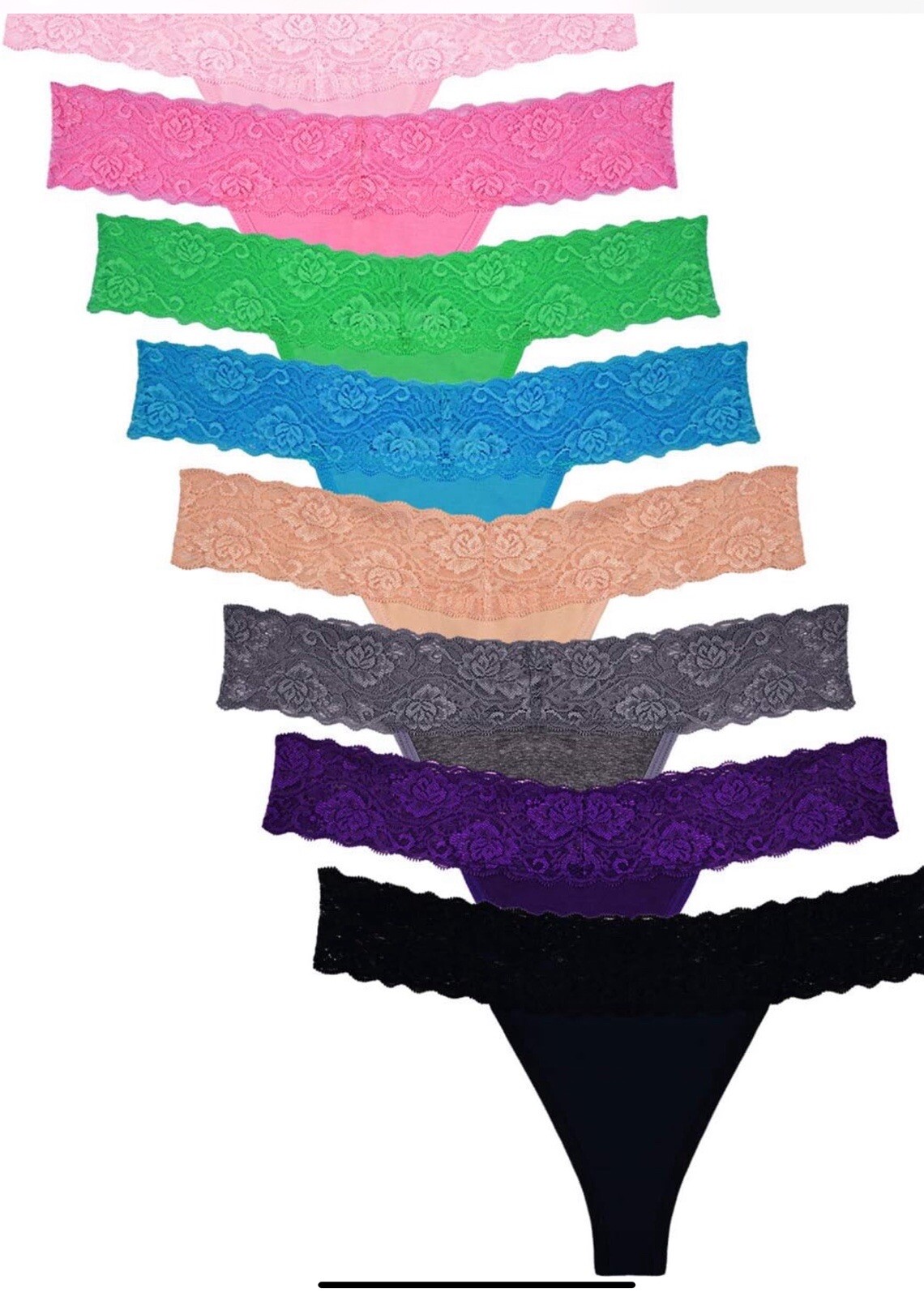 2x Sunm Boutique Lace Thongs for Women Thong Underwear Lace Panties 8 Pics