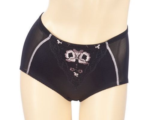 ANGEL LOVE Satin Applique Light Control Brief BLACK size Small