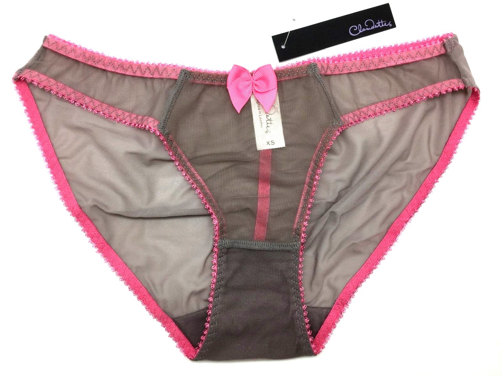 Love Claudette Dessous Mesh Bikini Panty Briefs Lingerie Panties Chinchilla Pink