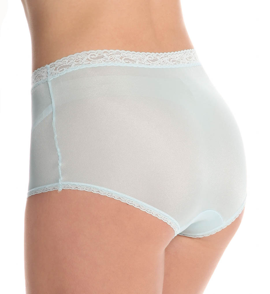 Lorraine 100% Nylon Full-Cut Lace Trim Blue Cloud Brief Plus Size 11/4XL