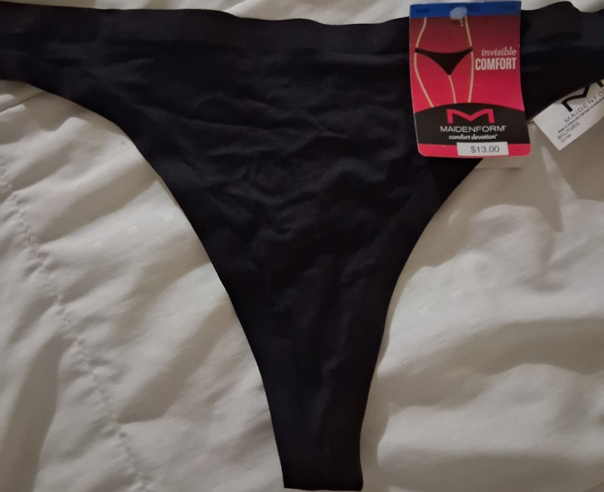 Maidenform Women’s Thong Panties Comfort Devotion Black XL/8 Solid 40149