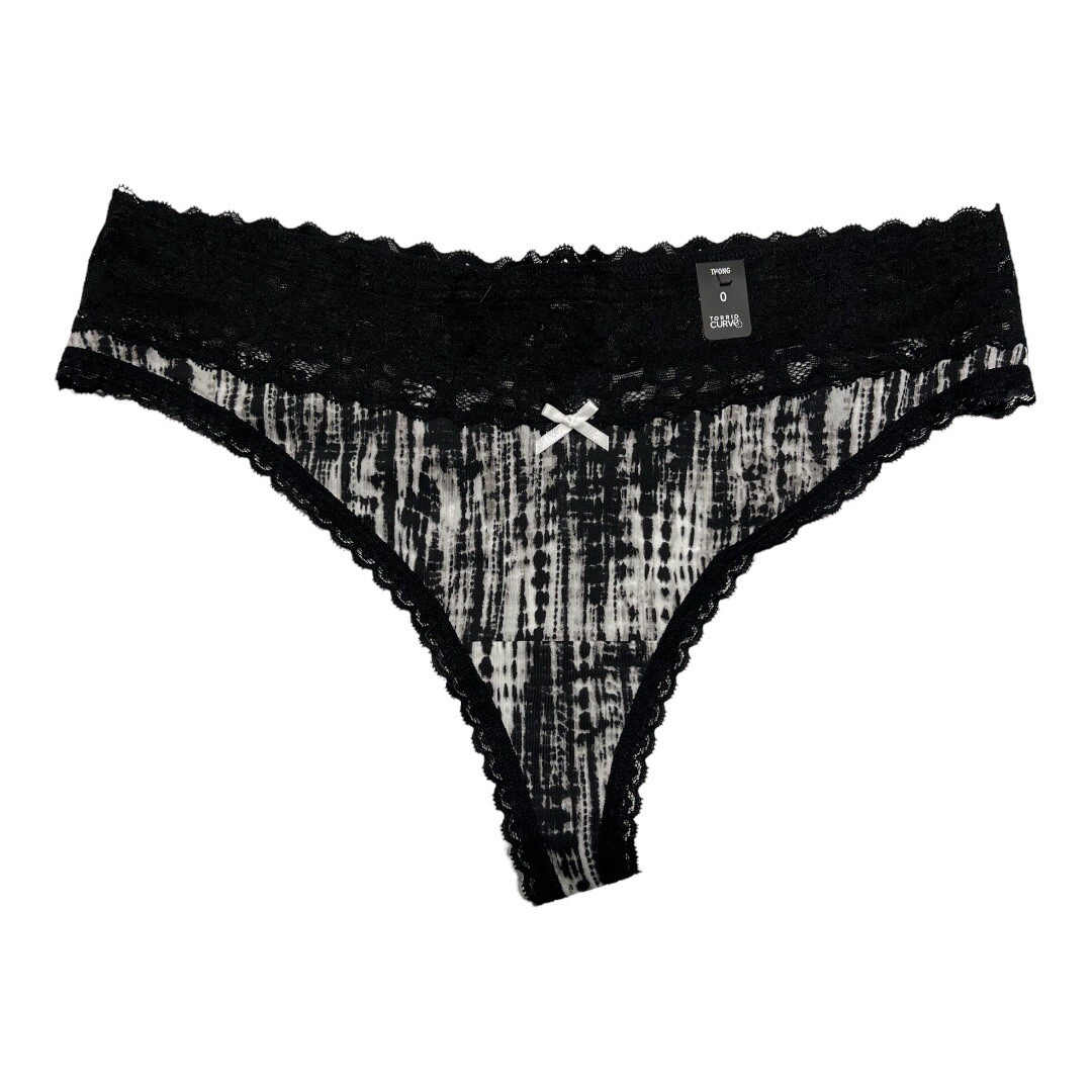 NWT TORRID Thong Pantie Underwear 0X-1X-2X-3X-4X Jersey Lace Black White