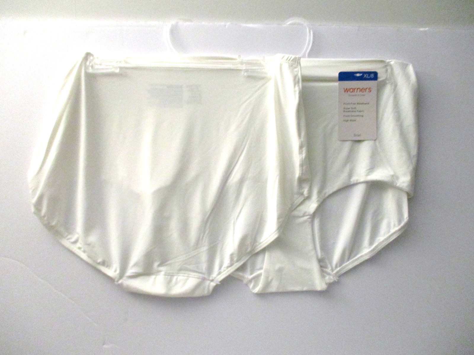 Warners Brief panties~2 pair high waist front smoothing size 8/XL