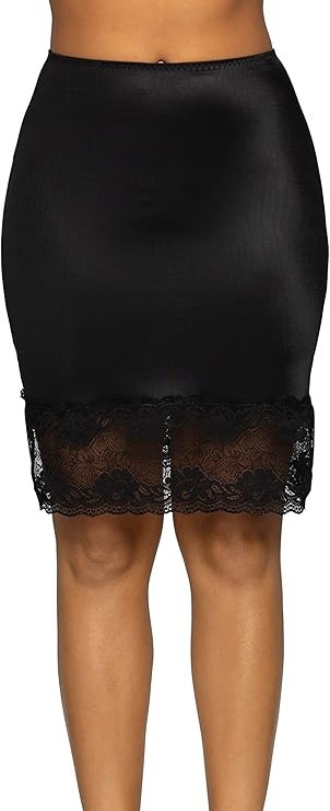 Vanity Fair Silky Stretch Lace Half Slip 11741 Black 18 Inch Womens S M XL 2X