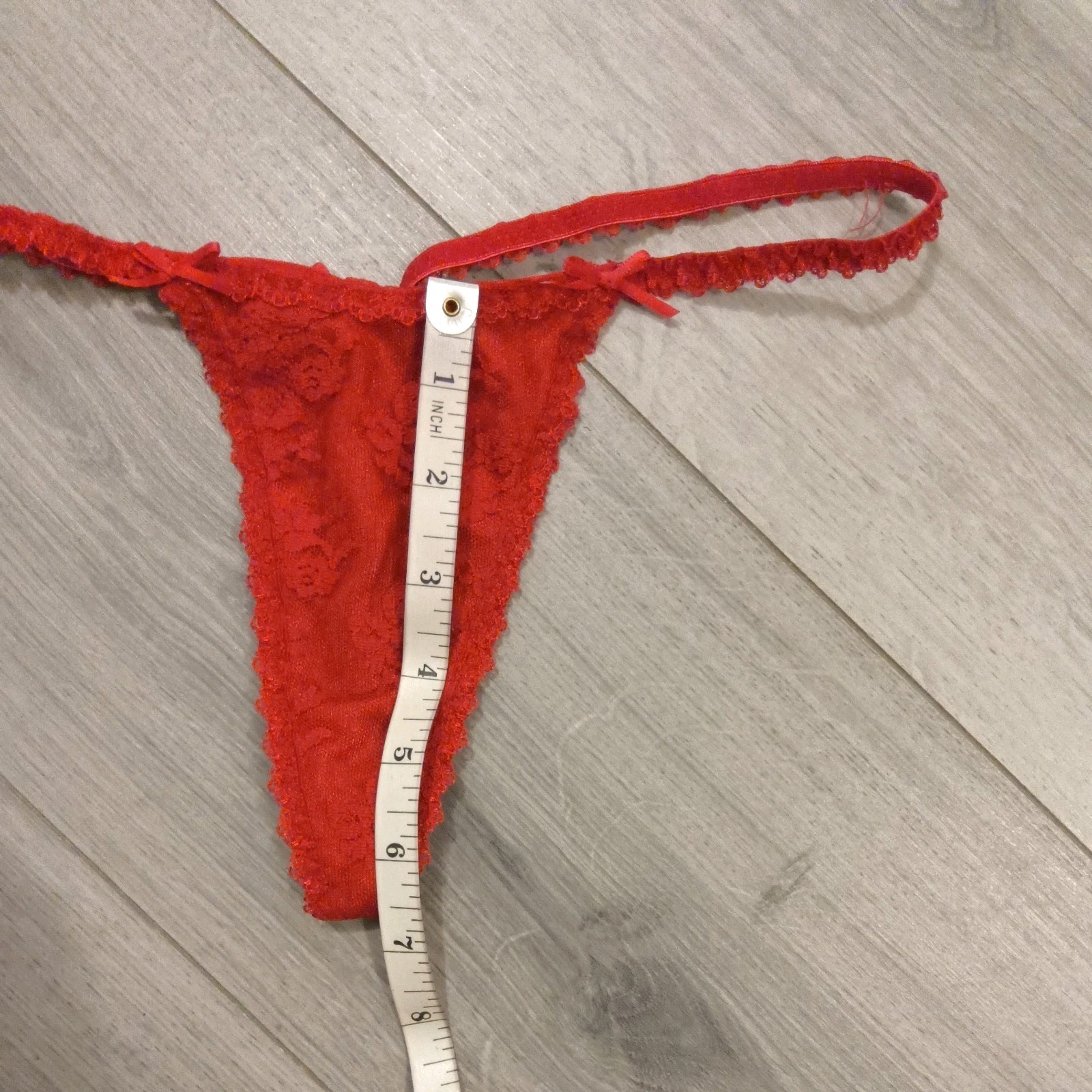 BNWOT Vintage Ann Summers Red Lace Entice G String Thong Size Small