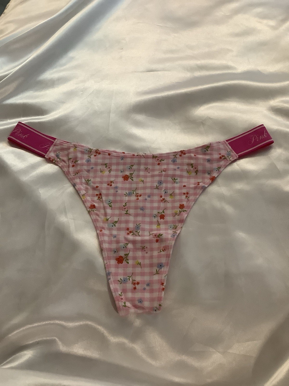 Women’s Victoria’s Secret PINK High Leg Thong Floral Gingham 5pk ($8 Each) L