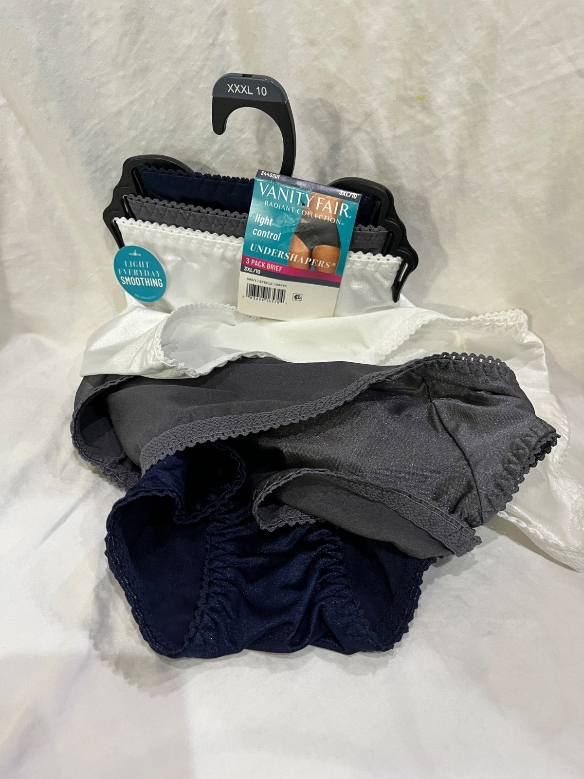 New Vanity Fair Radiant Undershapers Light Control Brief 3 Pk Women S/5,3XL/10
