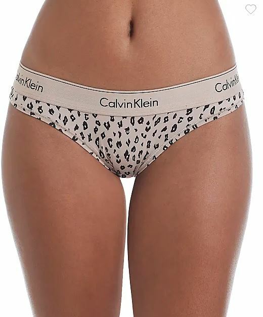 Calvin Klein Women’s Modern Cotton Brazillian Savannah Cheetah Cedar, 2X.