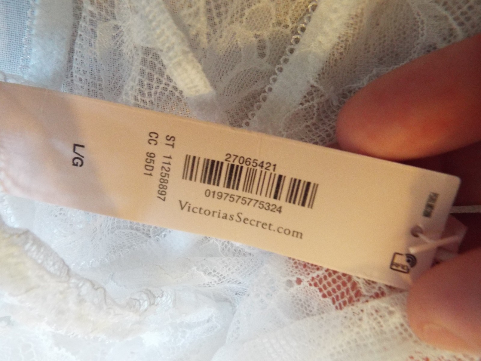 Victoria’s Secret Very Sexy NWT large white Hardware Cheeky Panty