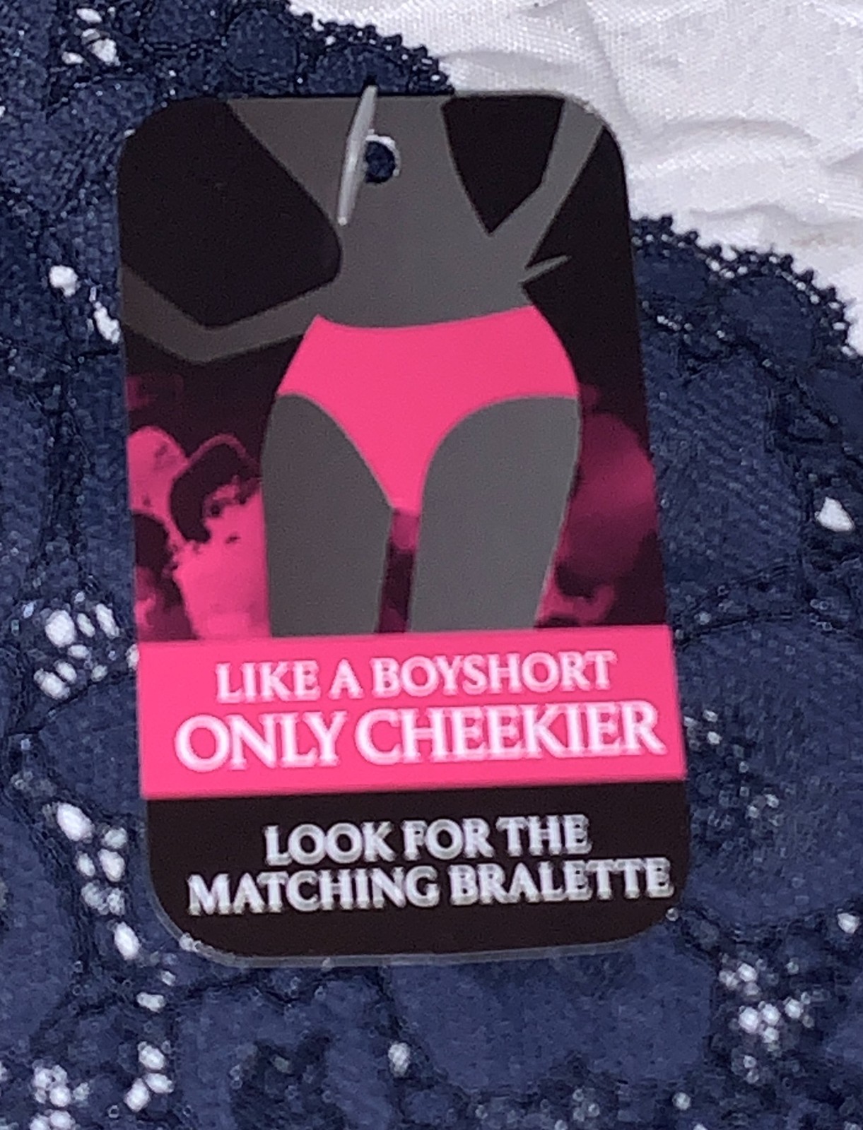 MAIDENFORM Sexy Must Haves Navy Blue Lace Cheeky Boyshort Panty Womens M XL 2XL