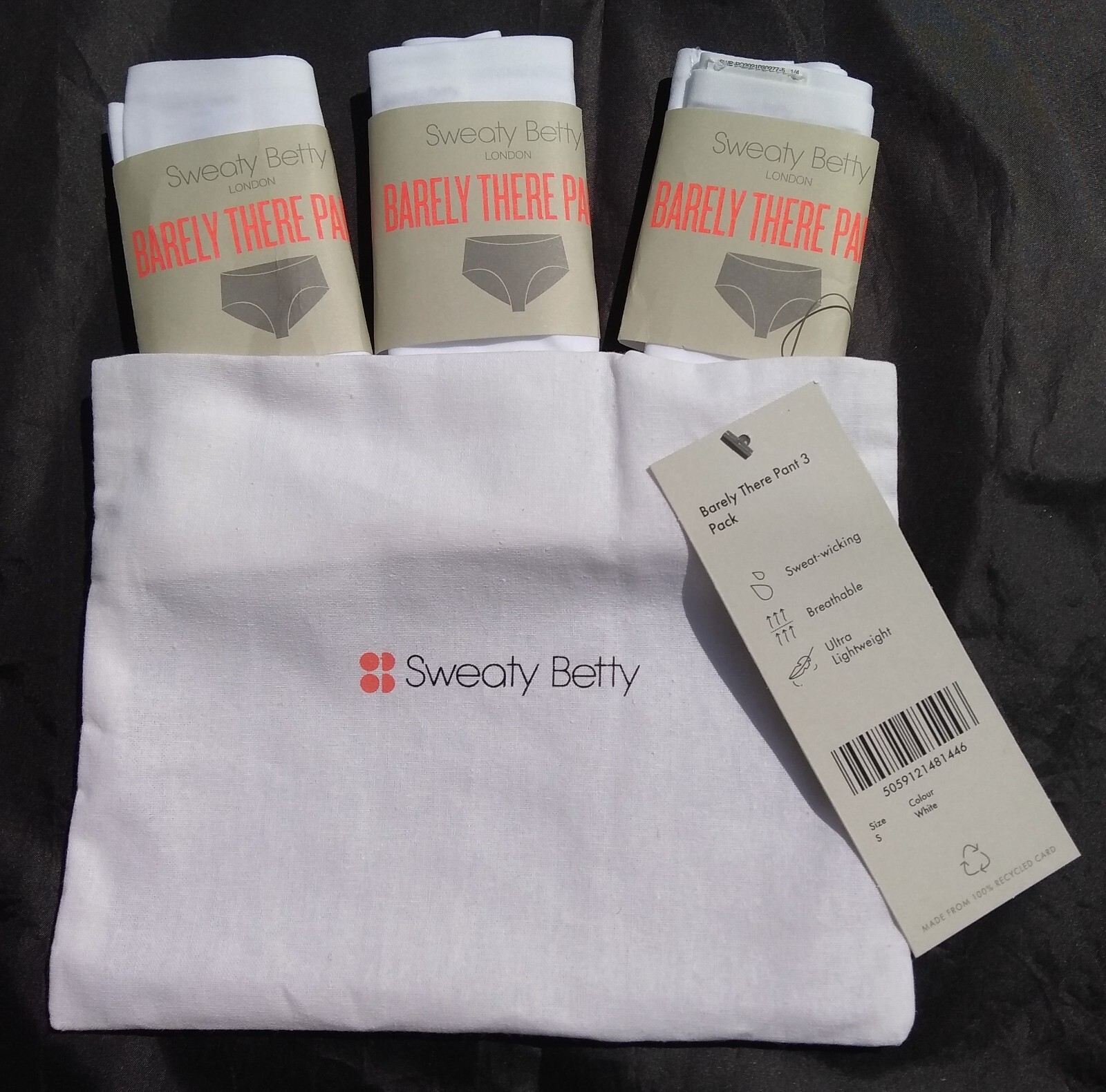 Sweaty Betty Knickers Pants Barely There 3 Pack Nude White Size XS – 3XL 8-22
