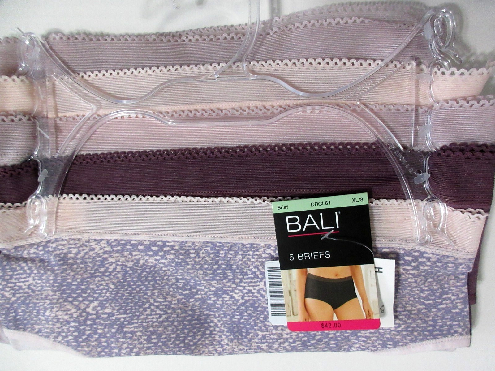 Bali 5-Pair BRIEF Panty underwear Cotton DRCL61 multi Women ~ 8/XL $42.