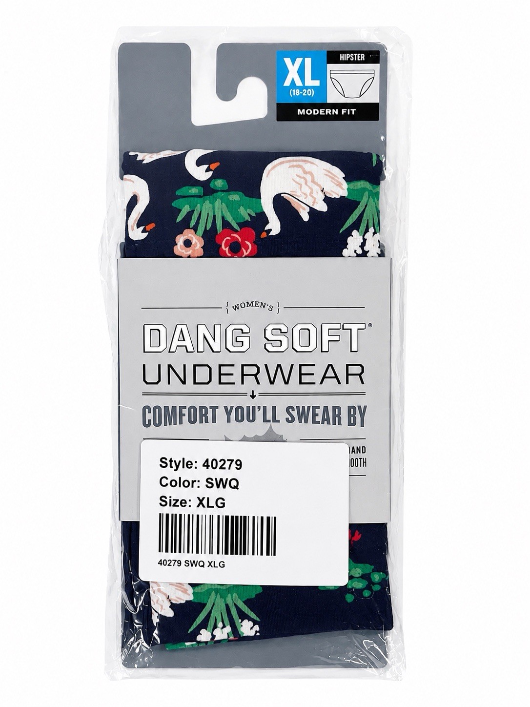 Duluth Women’s Dang Soft Underwear Modern Fit Hipster/ Swan Print ~ XL (18-20)