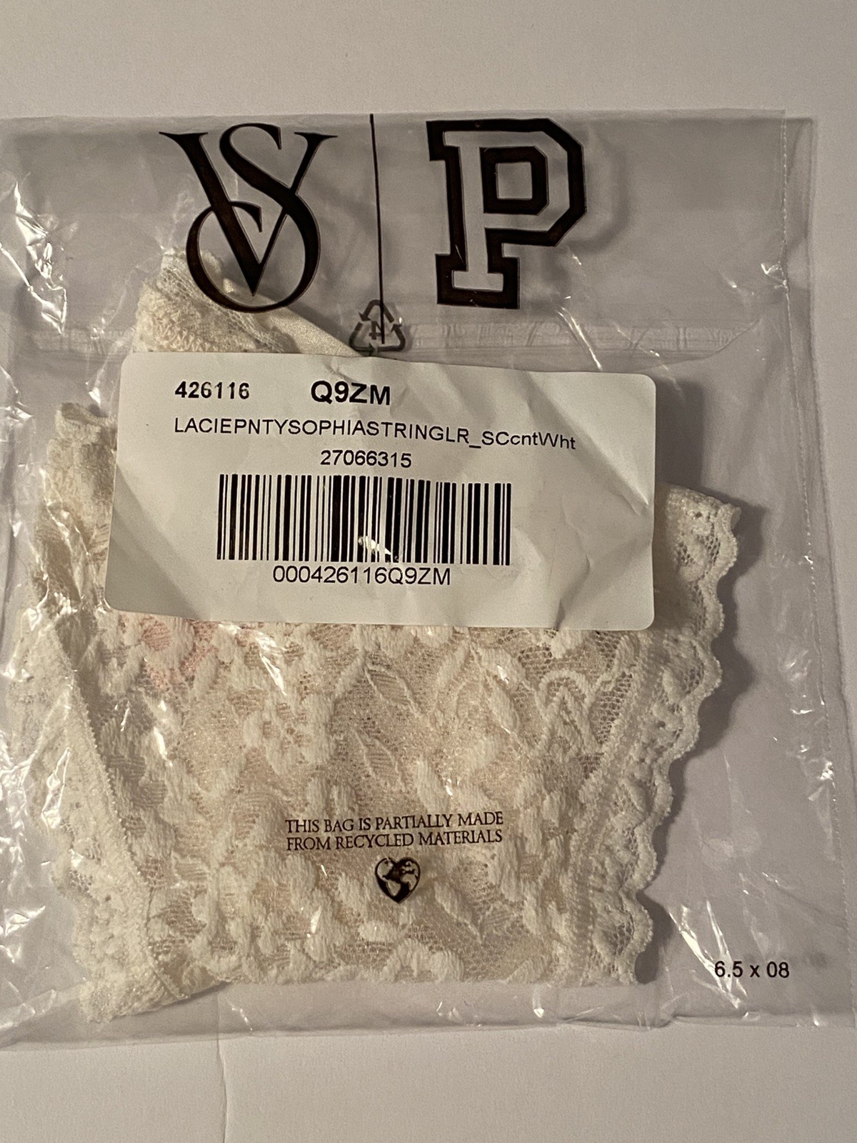 Victoria’s Secret Women’s M Lace String Thong Panties Coconut White Cute NWT